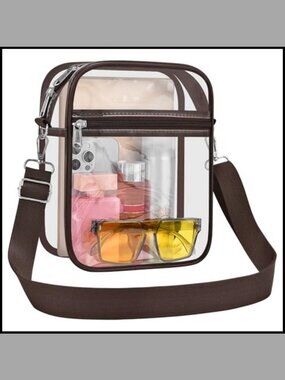 Clear PVC Messenger Bag Stadium Approved Crossbody Purse